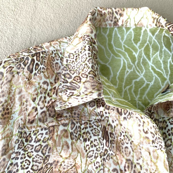 Reversible Jacket Green and Animal Print - Picture 1 of 8